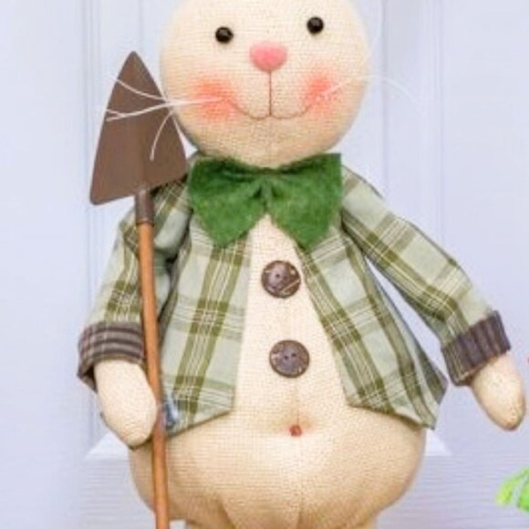 Khaki Plaid Bunny Stander - Picture 3 of 4